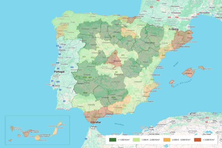 Precios de la vivienda en España; análisis comparativo por provincia